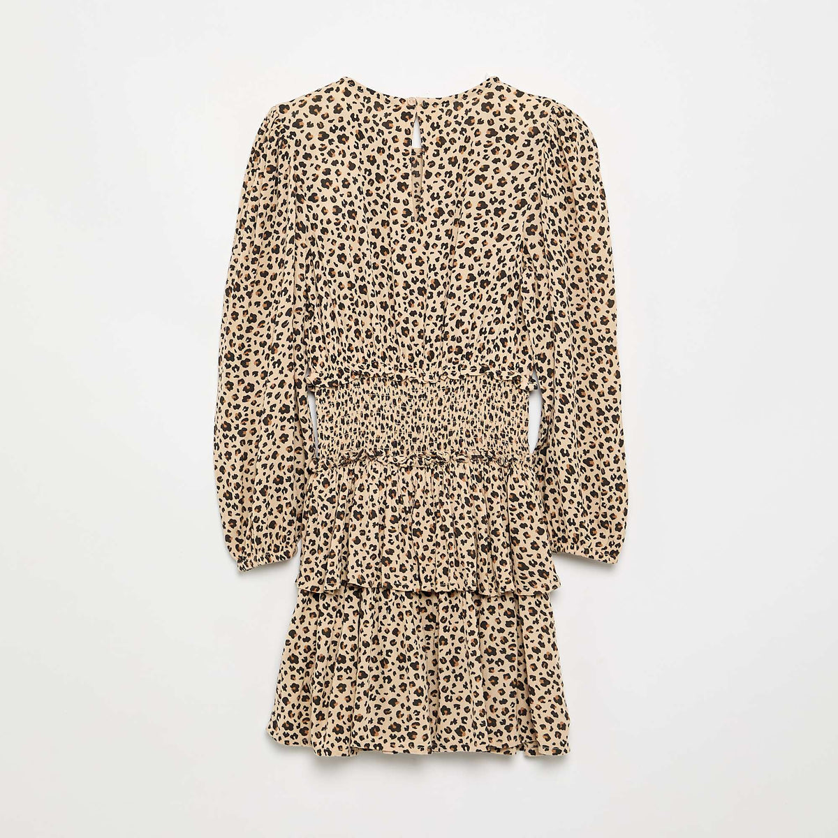 Robe imprimée avec volants BEIGE