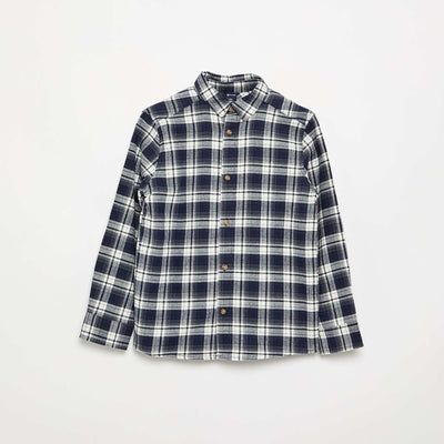 Chemise à carreaux en flanelle BLEU