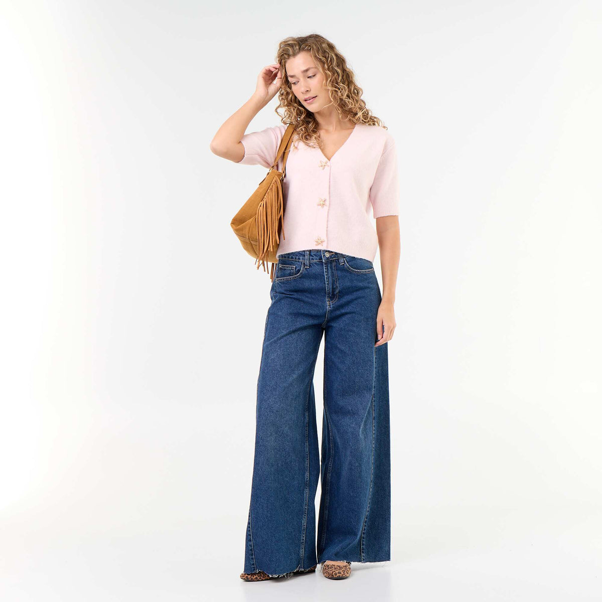 Gilet col V sans manches ROSE