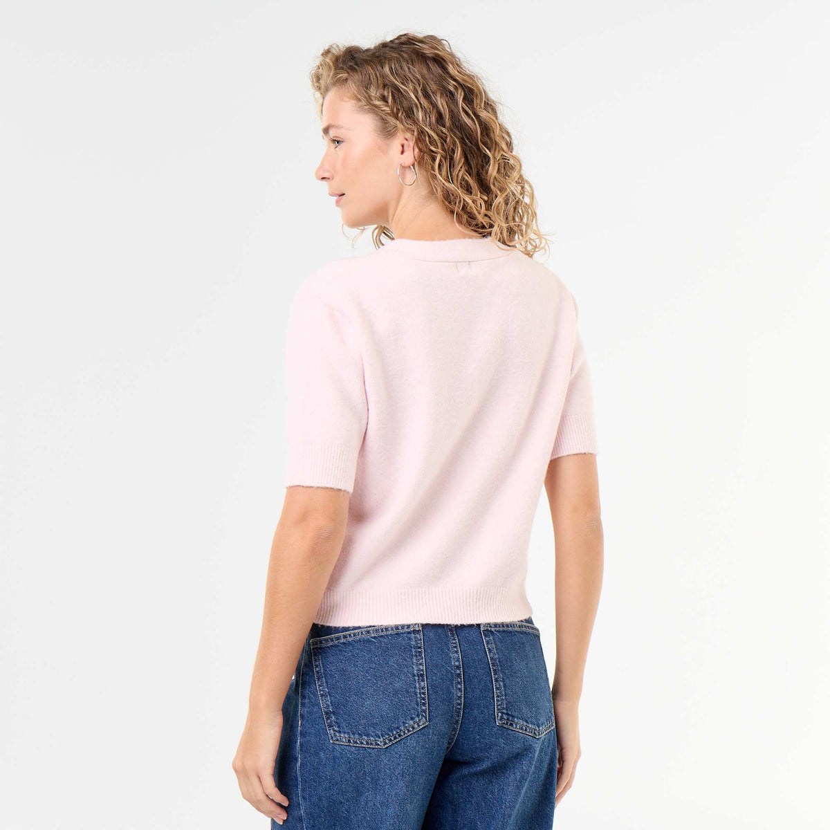 Gilet col V sans manches ROSE