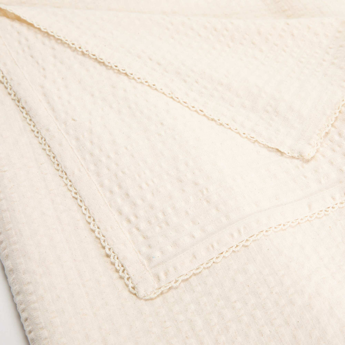 Nappe en tissu gaufré en seersucker BEIGE