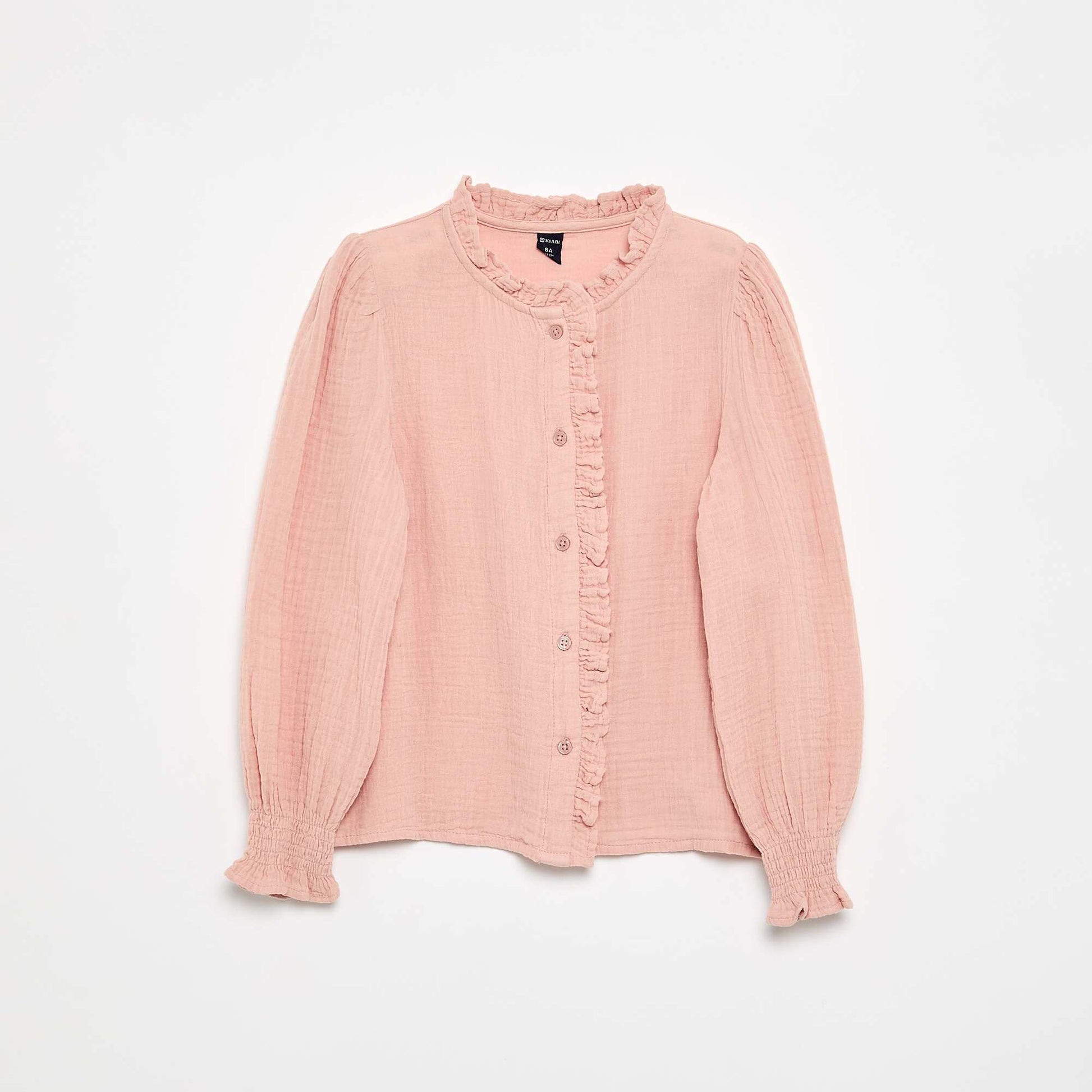Chemisier avec col volanté ROSE