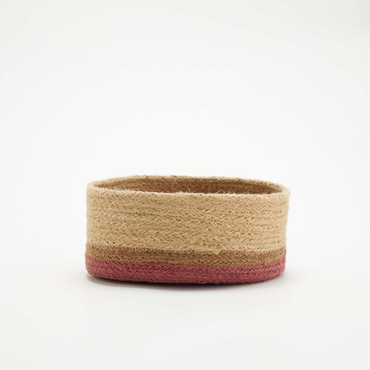 Petit panier de rangement en jute ROUGE