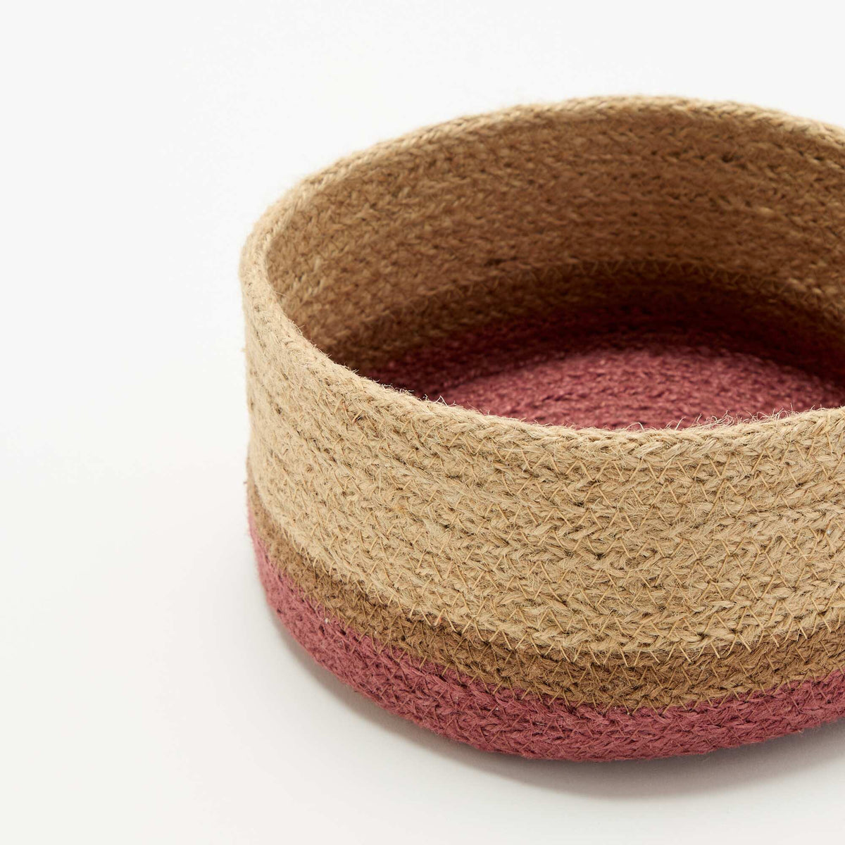 Petit panier de rangement en jute ROUGE