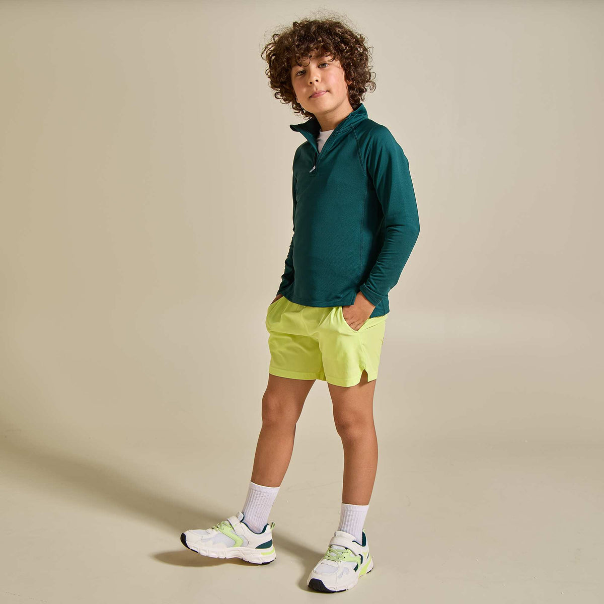Gilet de sport col camionneur VERT