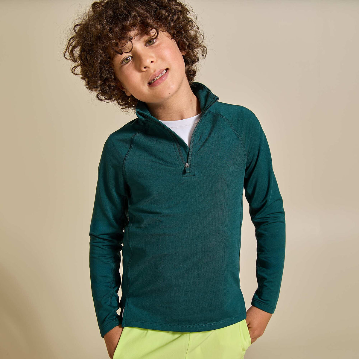 Gilet de sport col camionneur VERT