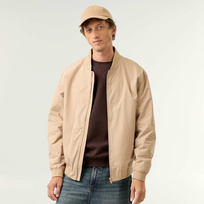 Blouson léger uni zippé BEIGE