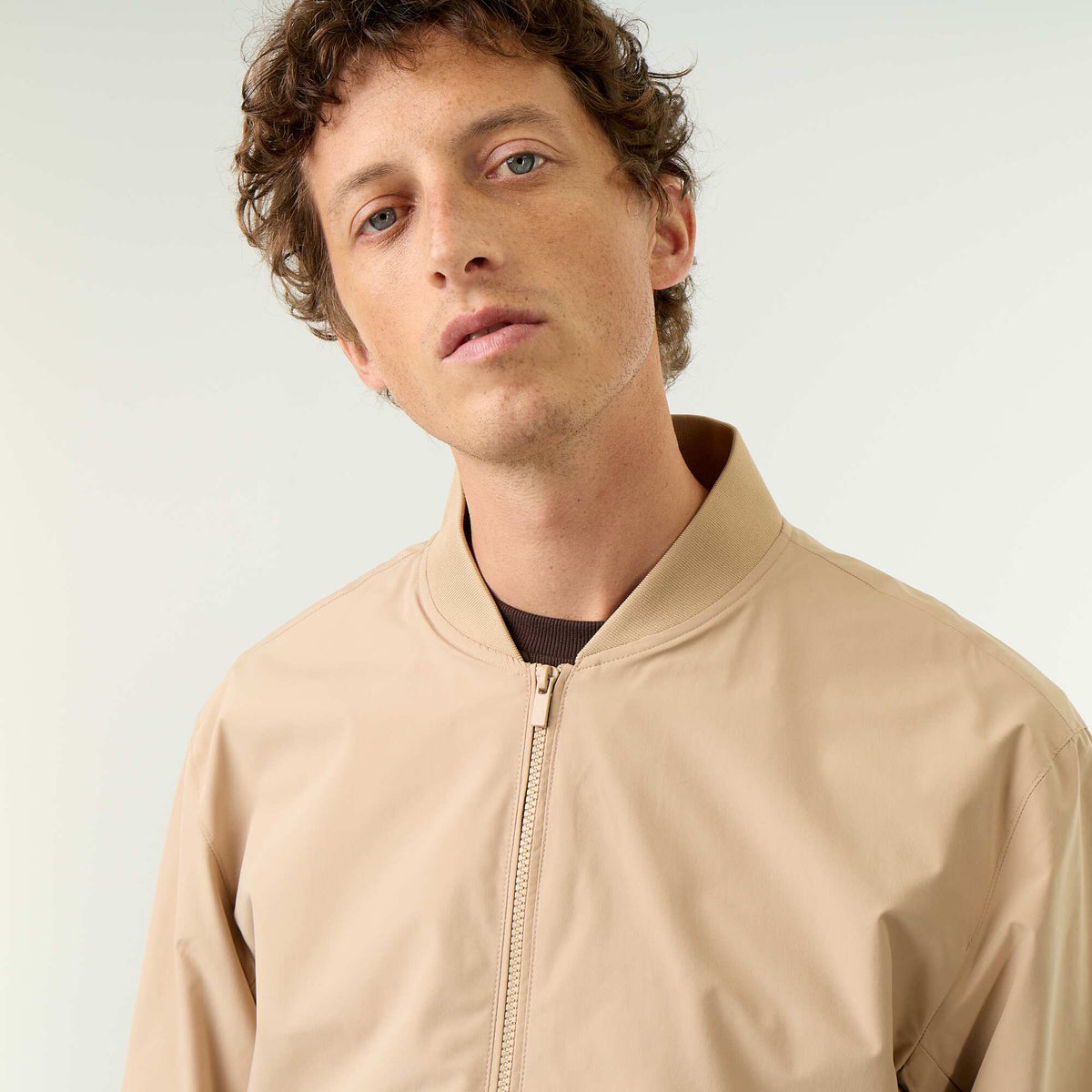 Blouson léger uni zippé BEIGE