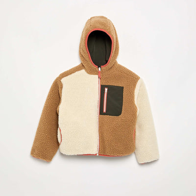 Blouson réversible avec un côté effet moutonné BEIGE