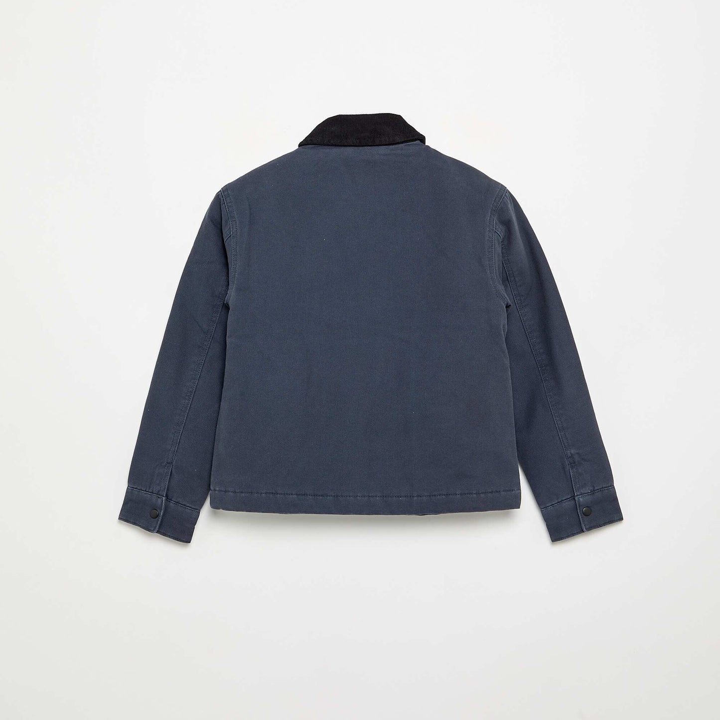 Blouson court avec col en velours contrasté BLEU