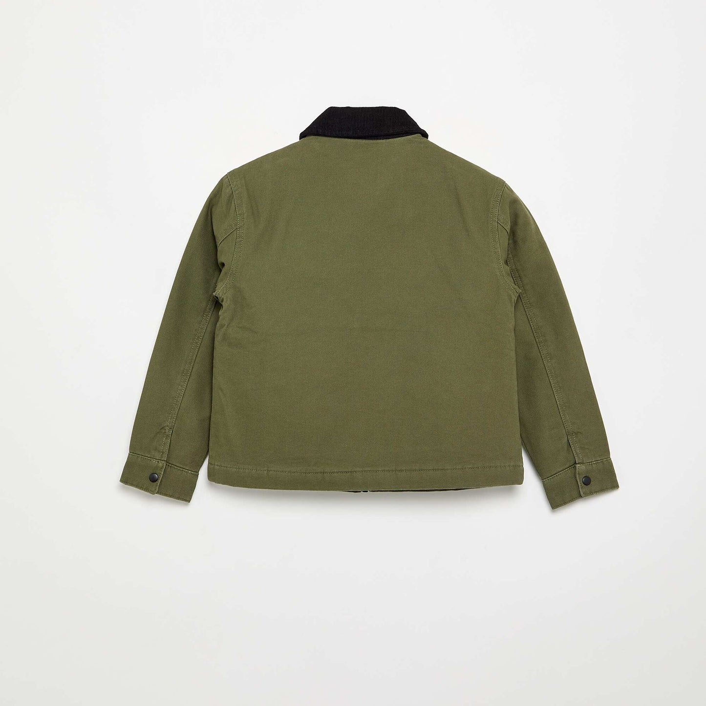 Blouson court avec col en velours contrasté VERT