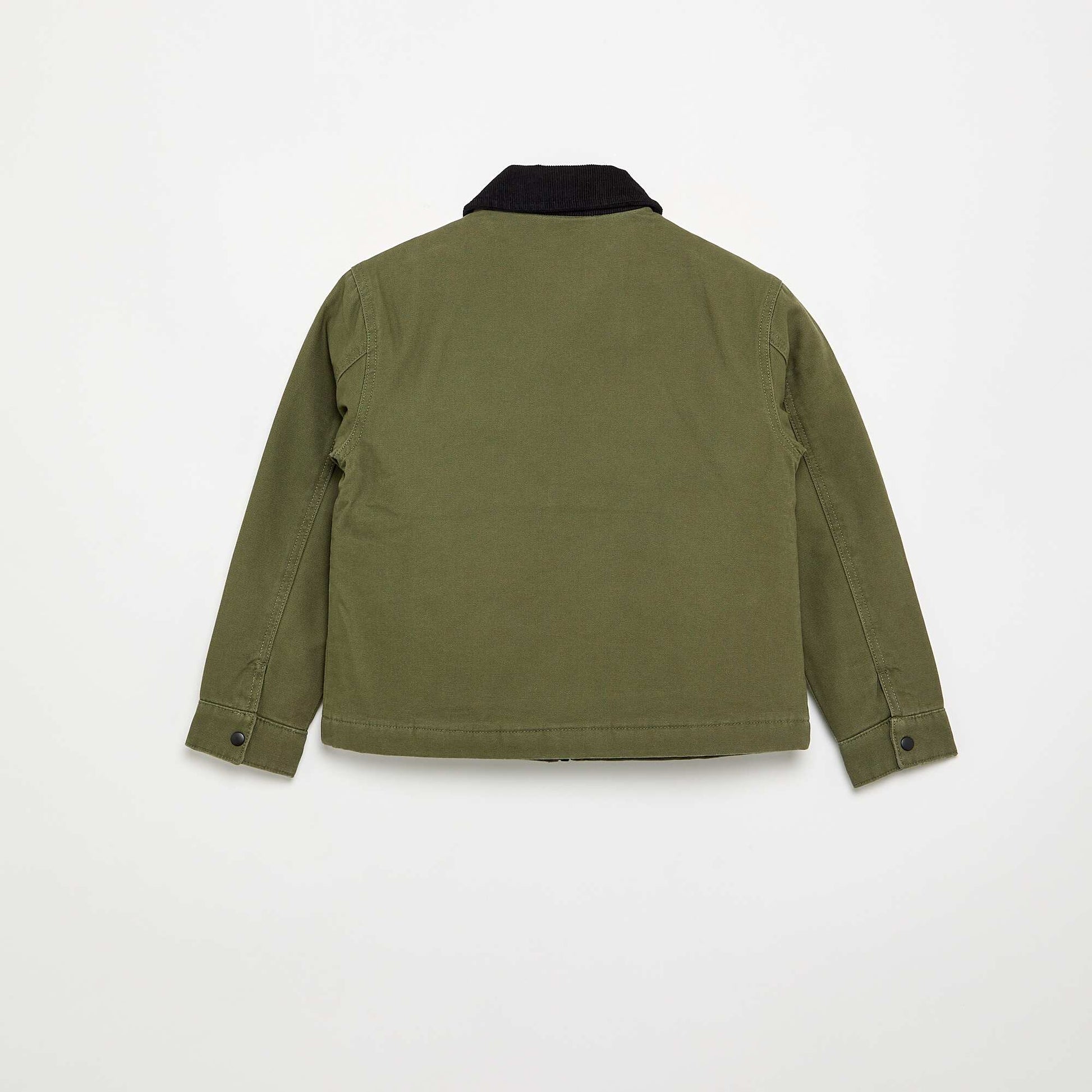 Blouson court avec col en velours contrasté VERT