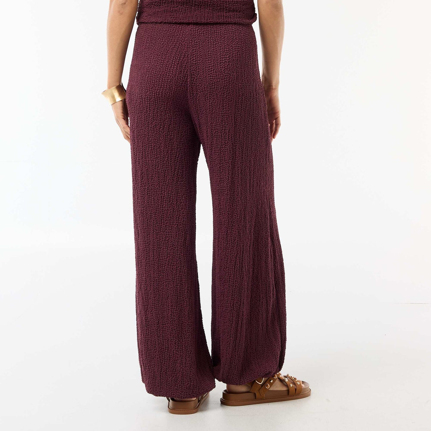 Pantalon balloon en maille crinkle VIOLET