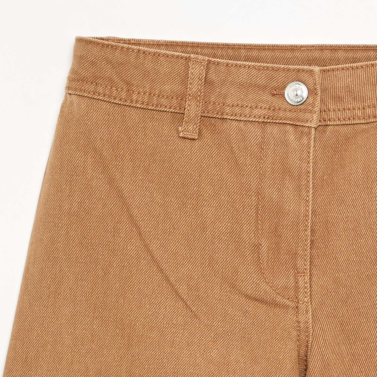 Pantalon ample avec broderies 'fleurs' MARRON