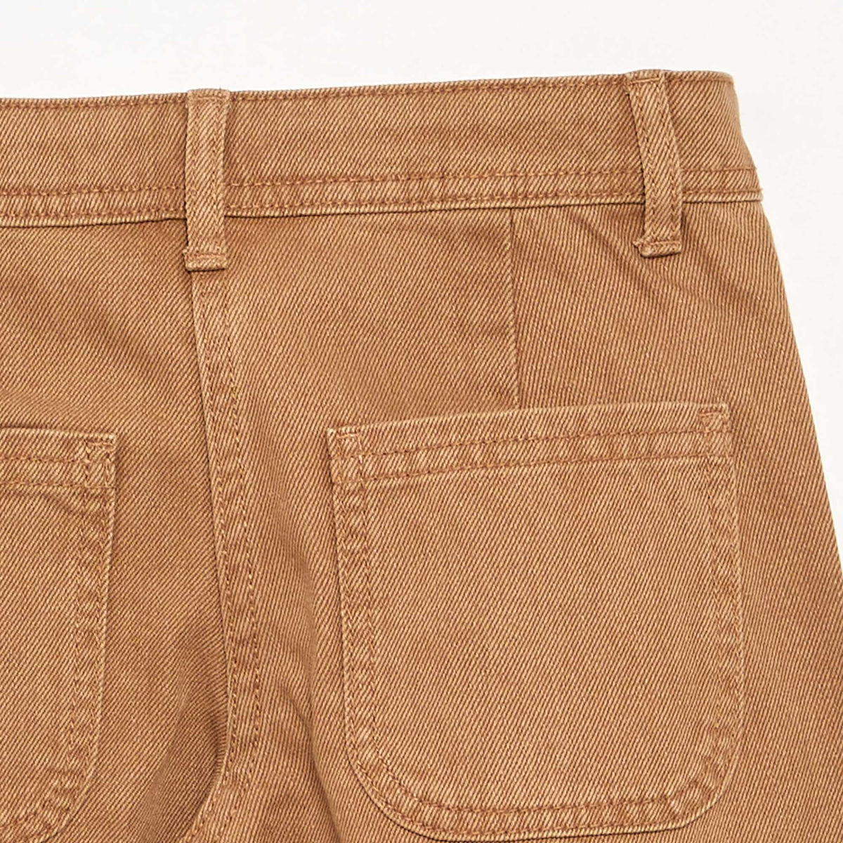 Pantalon ample avec broderies 'fleurs' MARRON