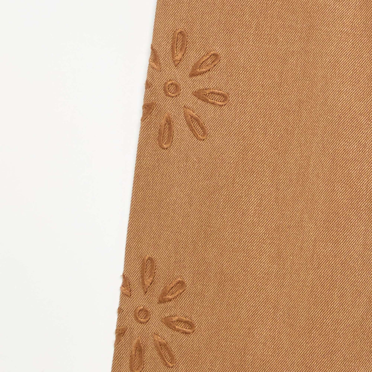 Pantalon ample avec broderies 'fleurs' MARRON
