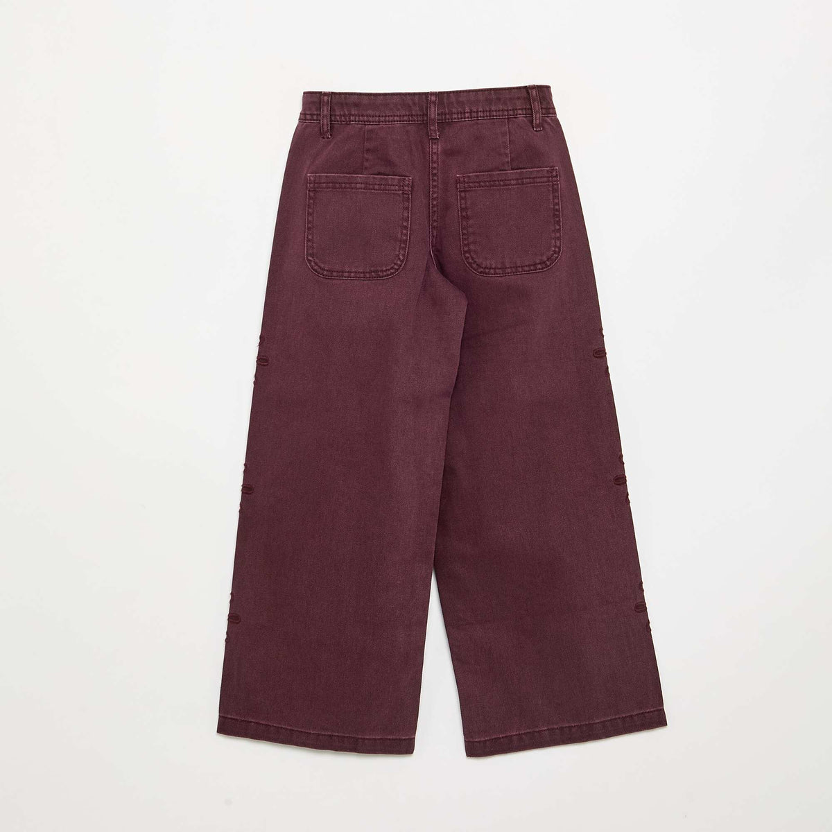Pantalon ample avec broderies 'fleurs' VIOLET