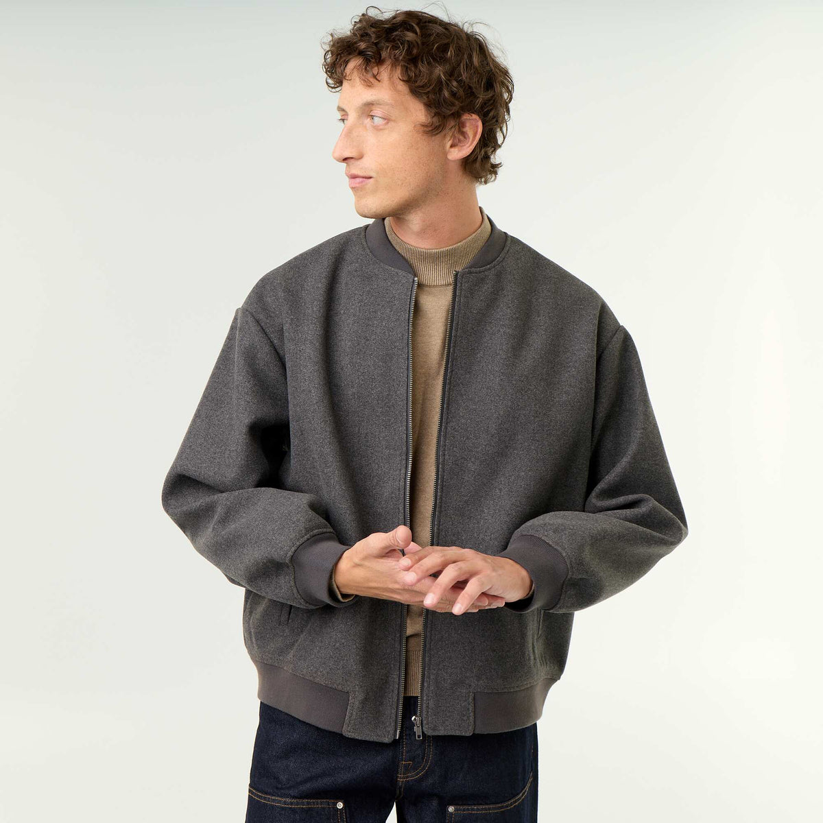 Veste faux lainage GRIS