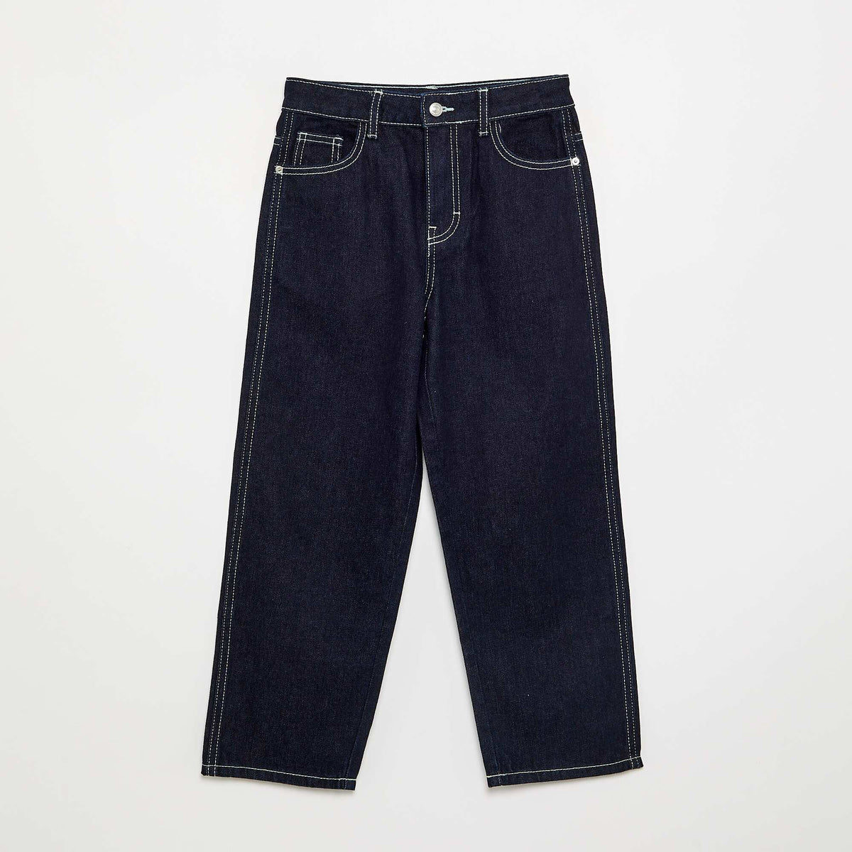 Pantalon droit en denim BLEU