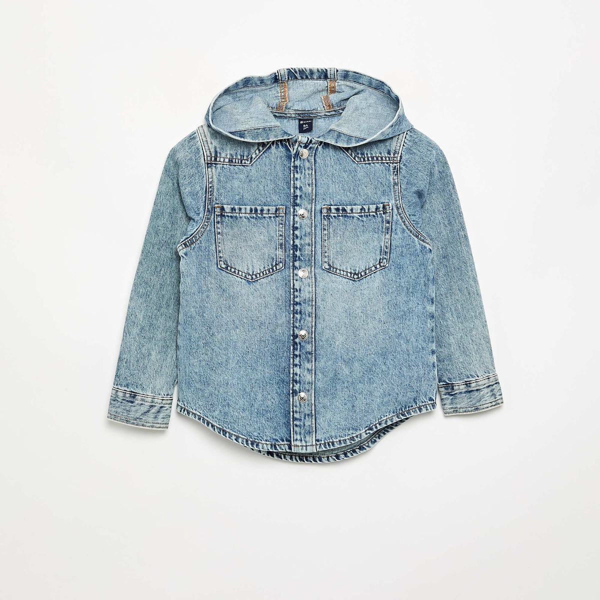 Chemise à capuche en denim BLEU