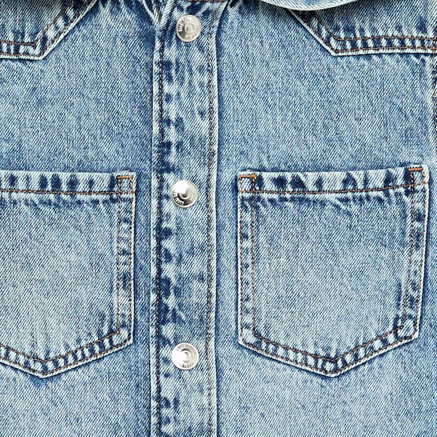 Chemise à capuche en denim BLEU