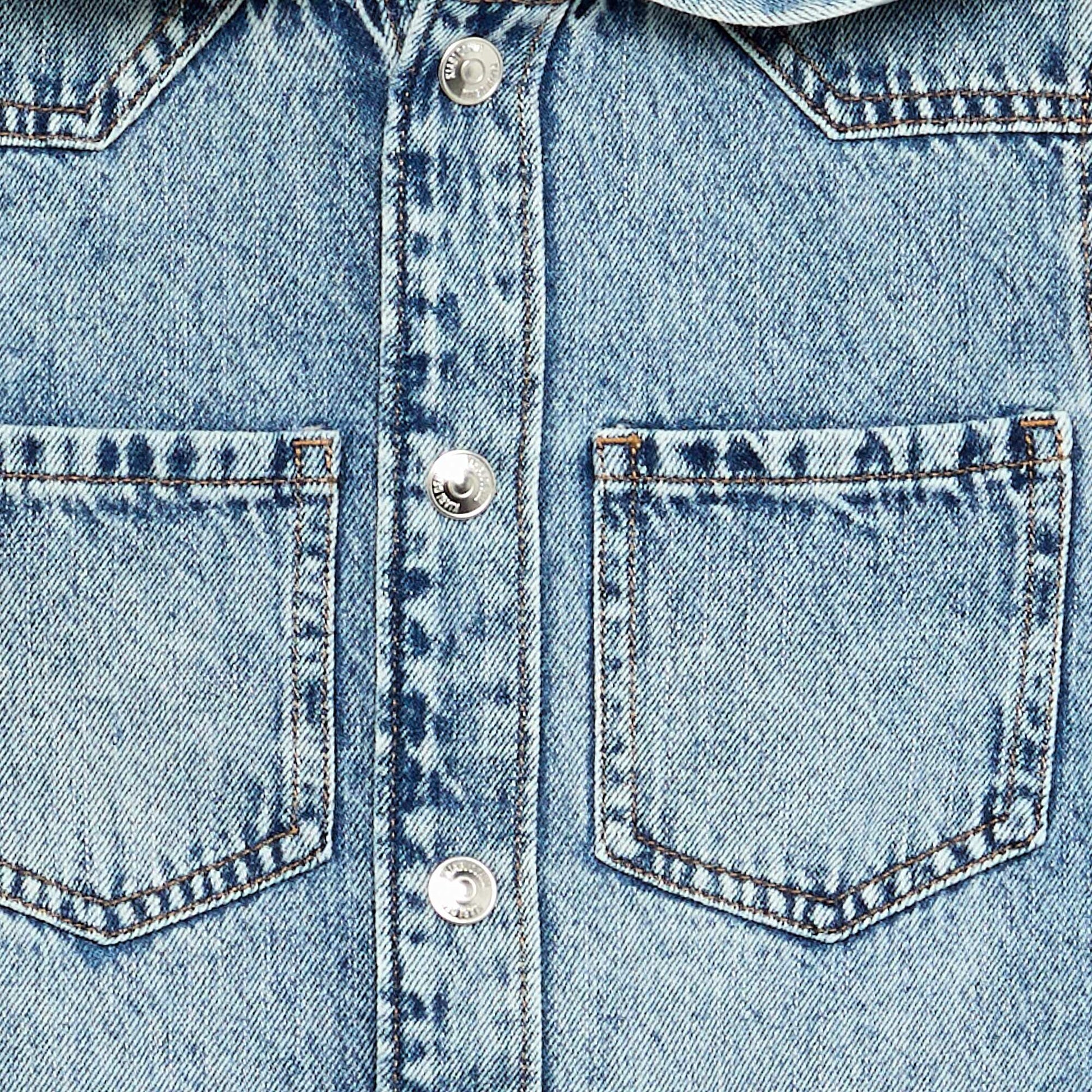 Chemise à capuche en denim BLEU
