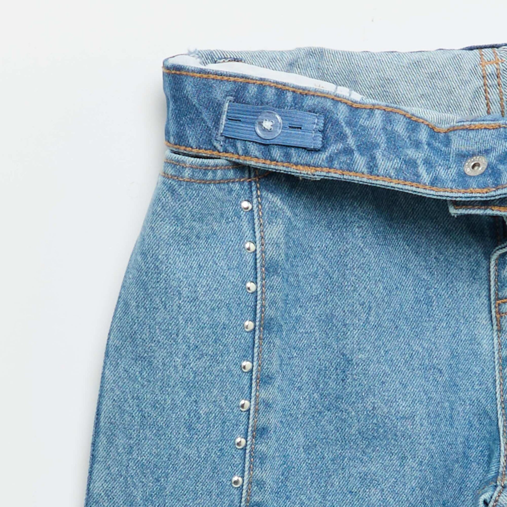 Pantalon wide leg fit / coupe large avec clous fantaisies BLEU
