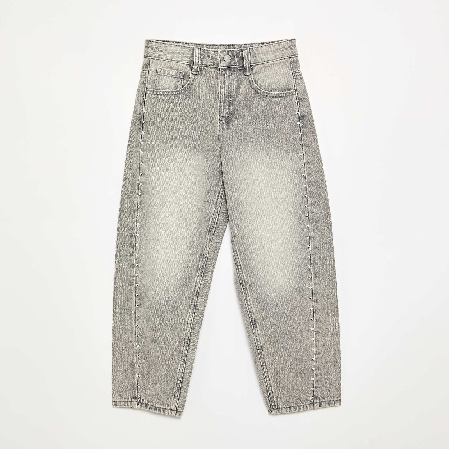 Pantalon wide leg fit / coupe large avec clous fantaisies GRIS