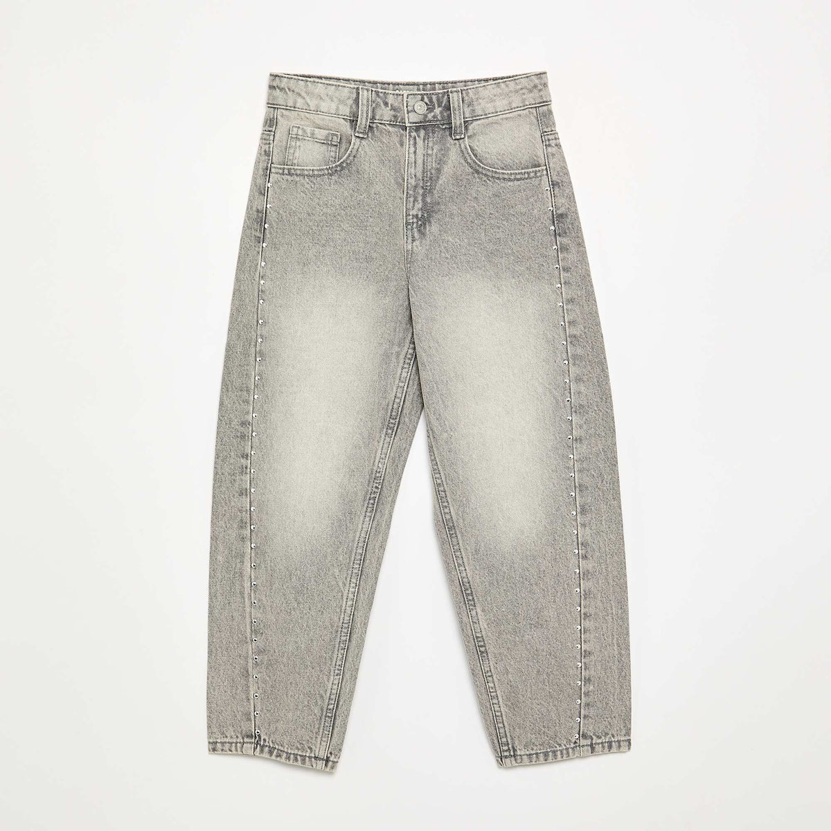 Pantalon wide leg fit / coupe large avec clous fantaisies GRIS