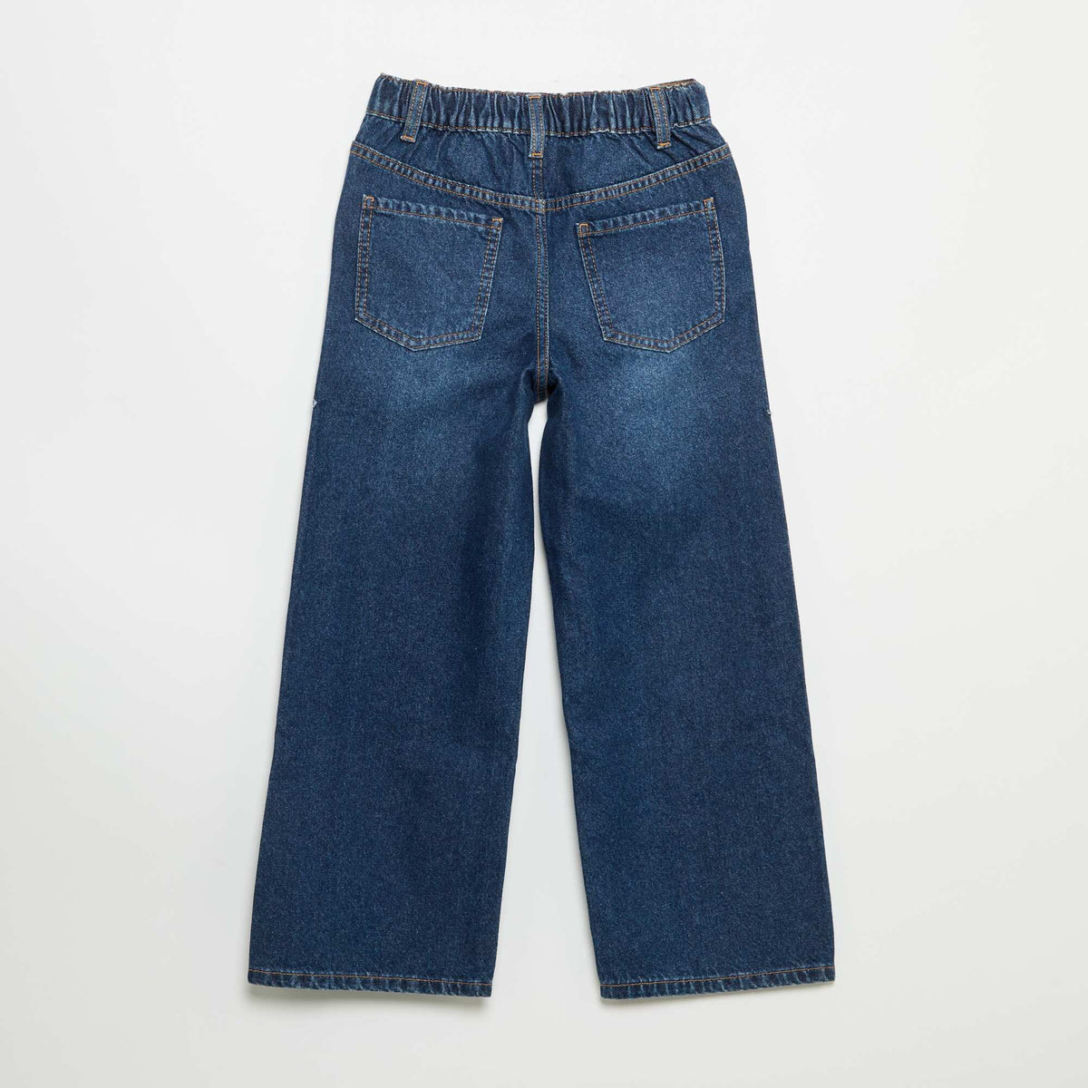 Pantalon wide leg avec broderies BLEU
