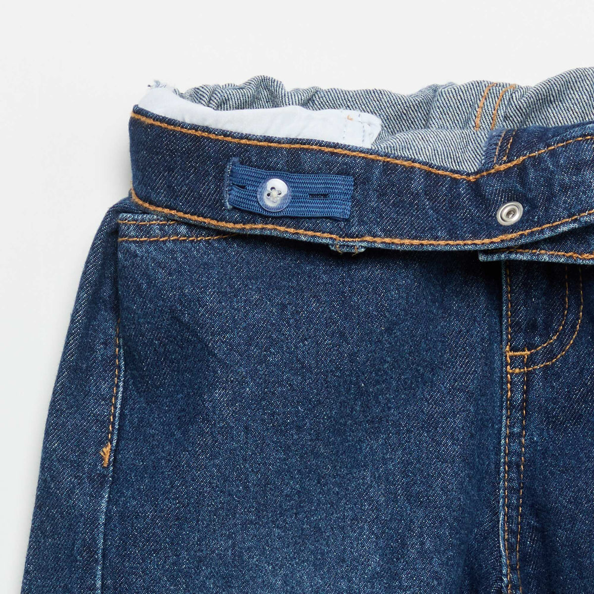 Pantalon wide leg avec broderies BLEU