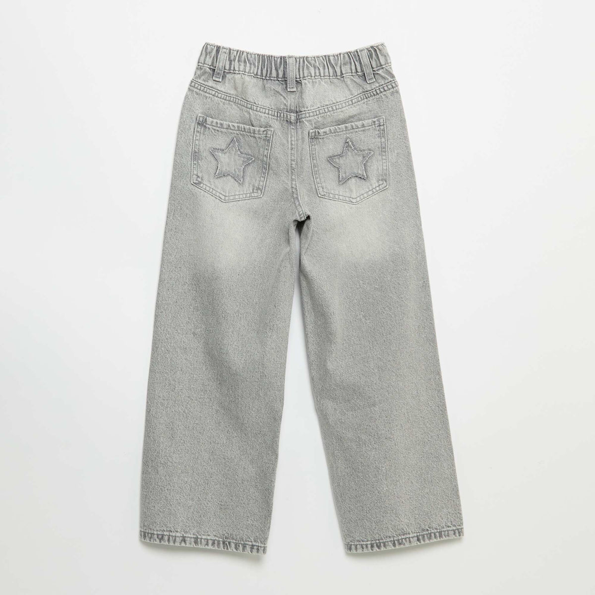 Pantalon wide leg avec broderies GRIS