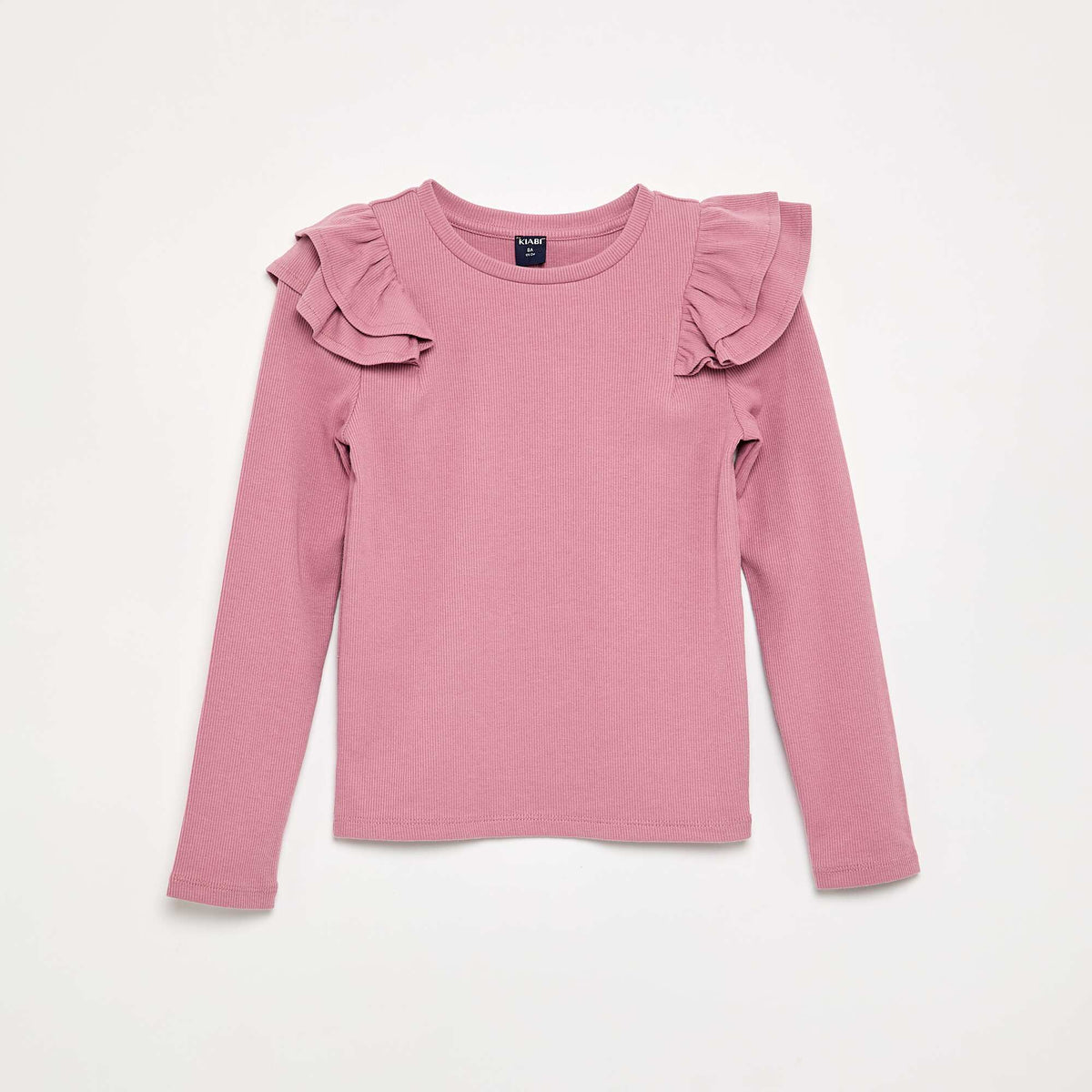 T-shirt à manches longues en maille côtelée ROSE