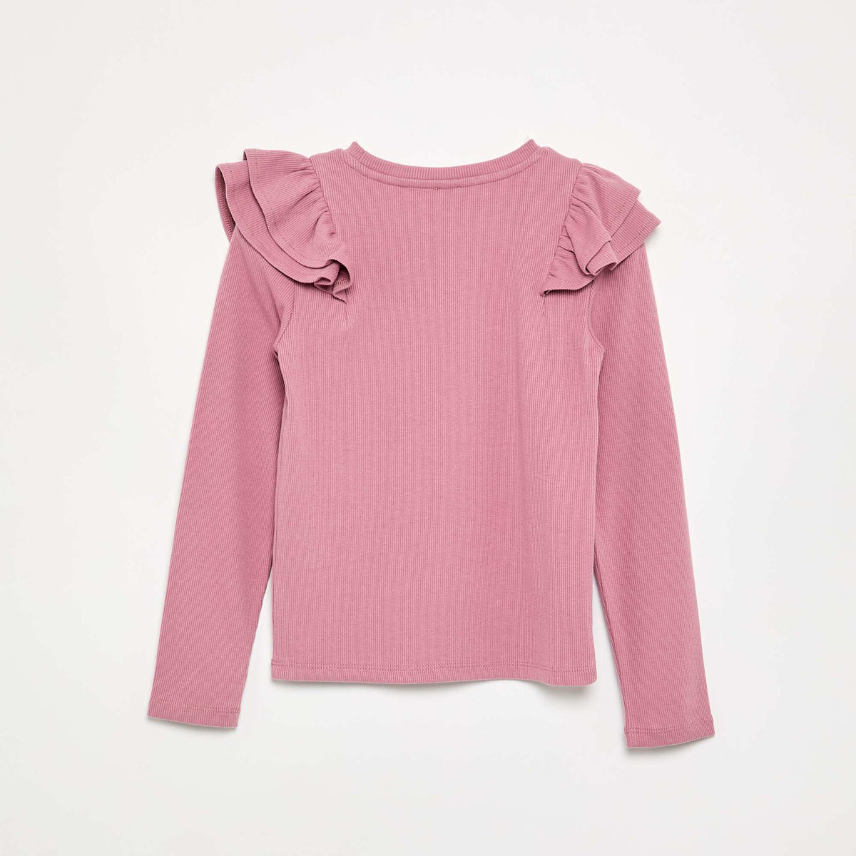 T-shirt à manches longues en maille côtelée ROSE