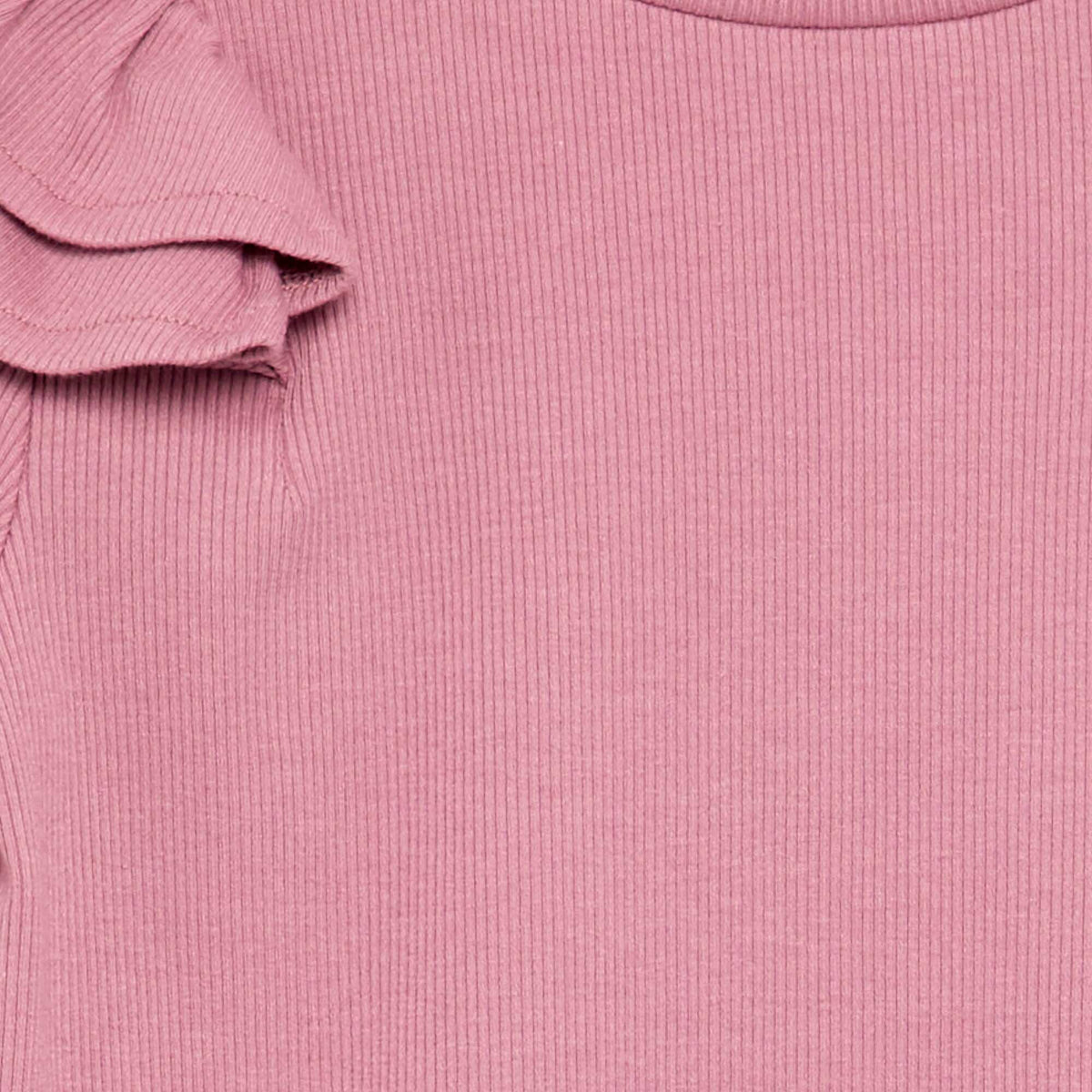T-shirt à manches longues en maille côtelée ROSE