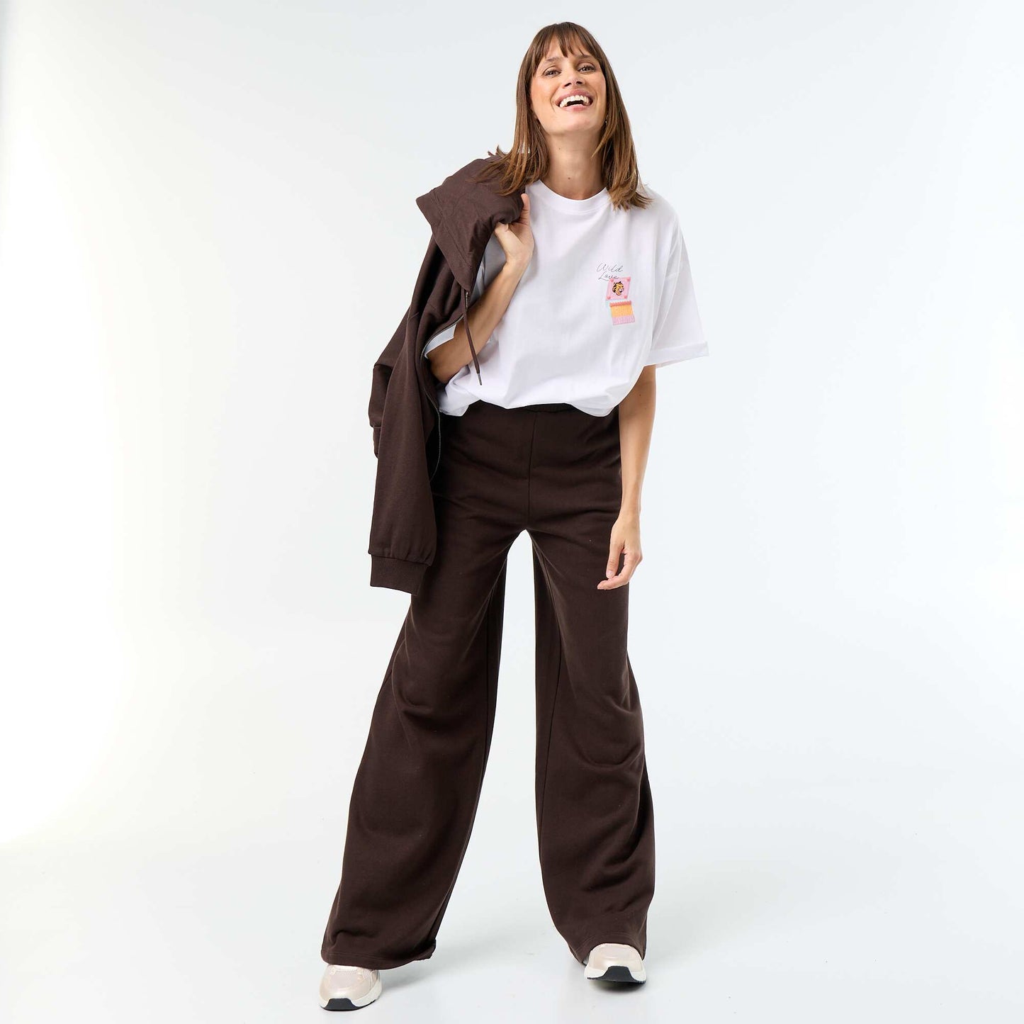 T-shirt oversize avec print au dos BLANC