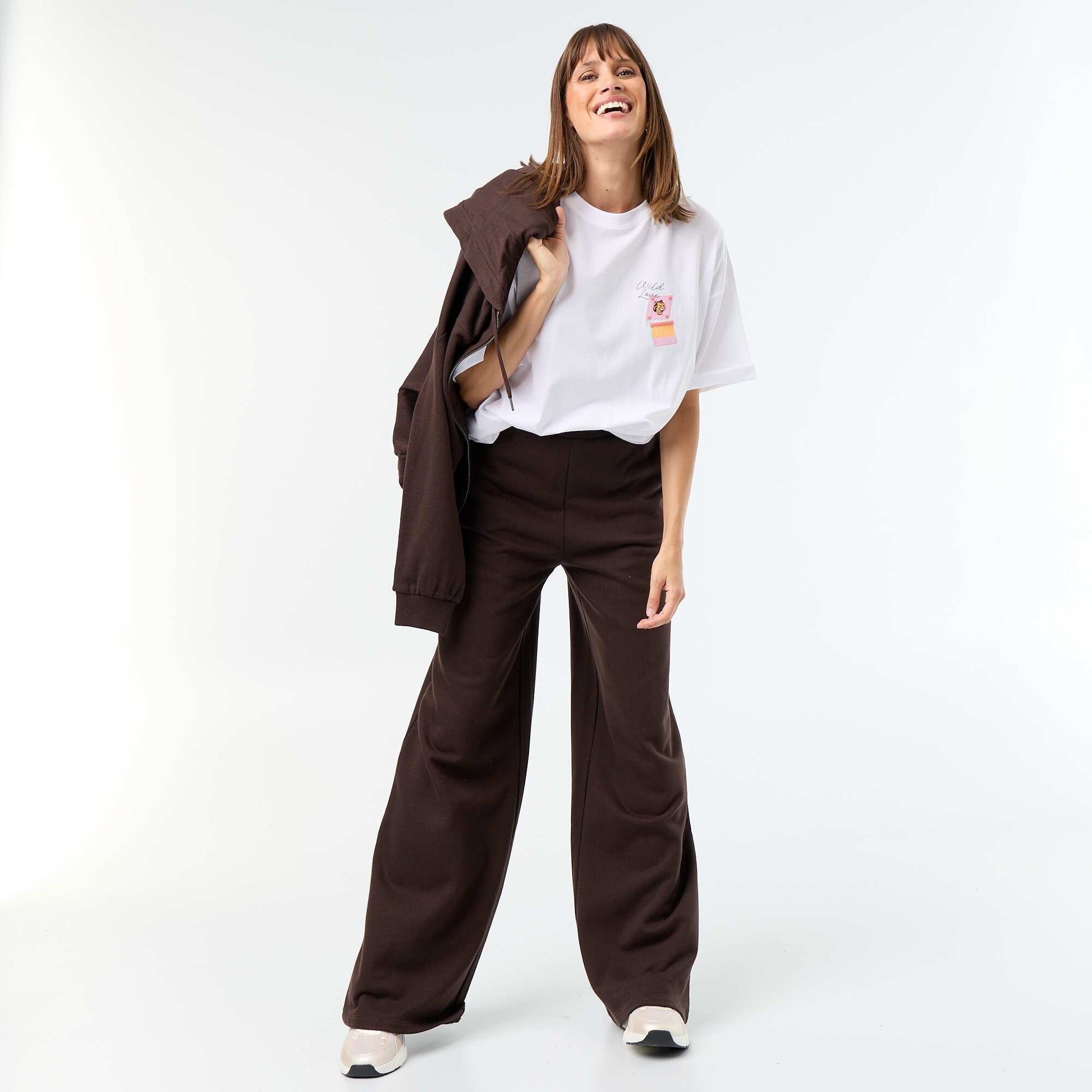 T-shirt oversize avec print au dos BLANC