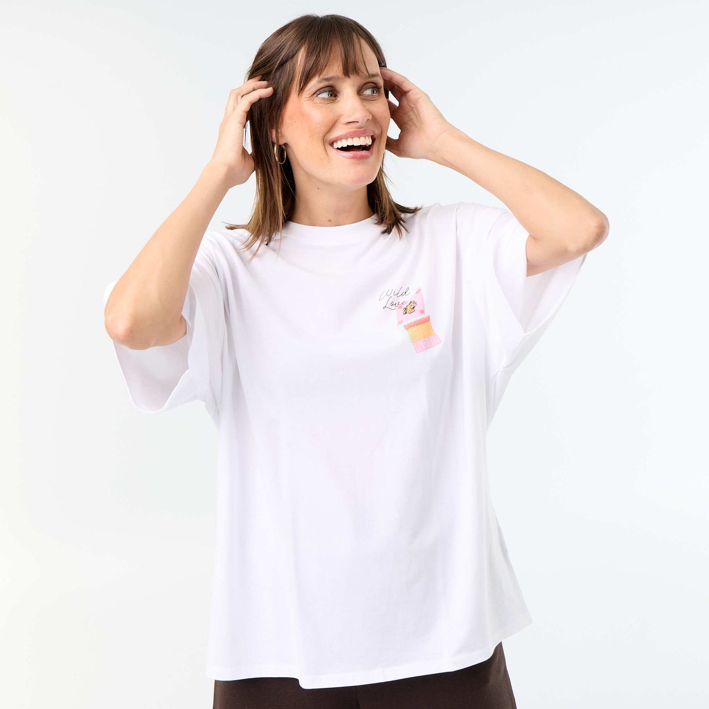 T-shirt oversize avec print au dos BLANC