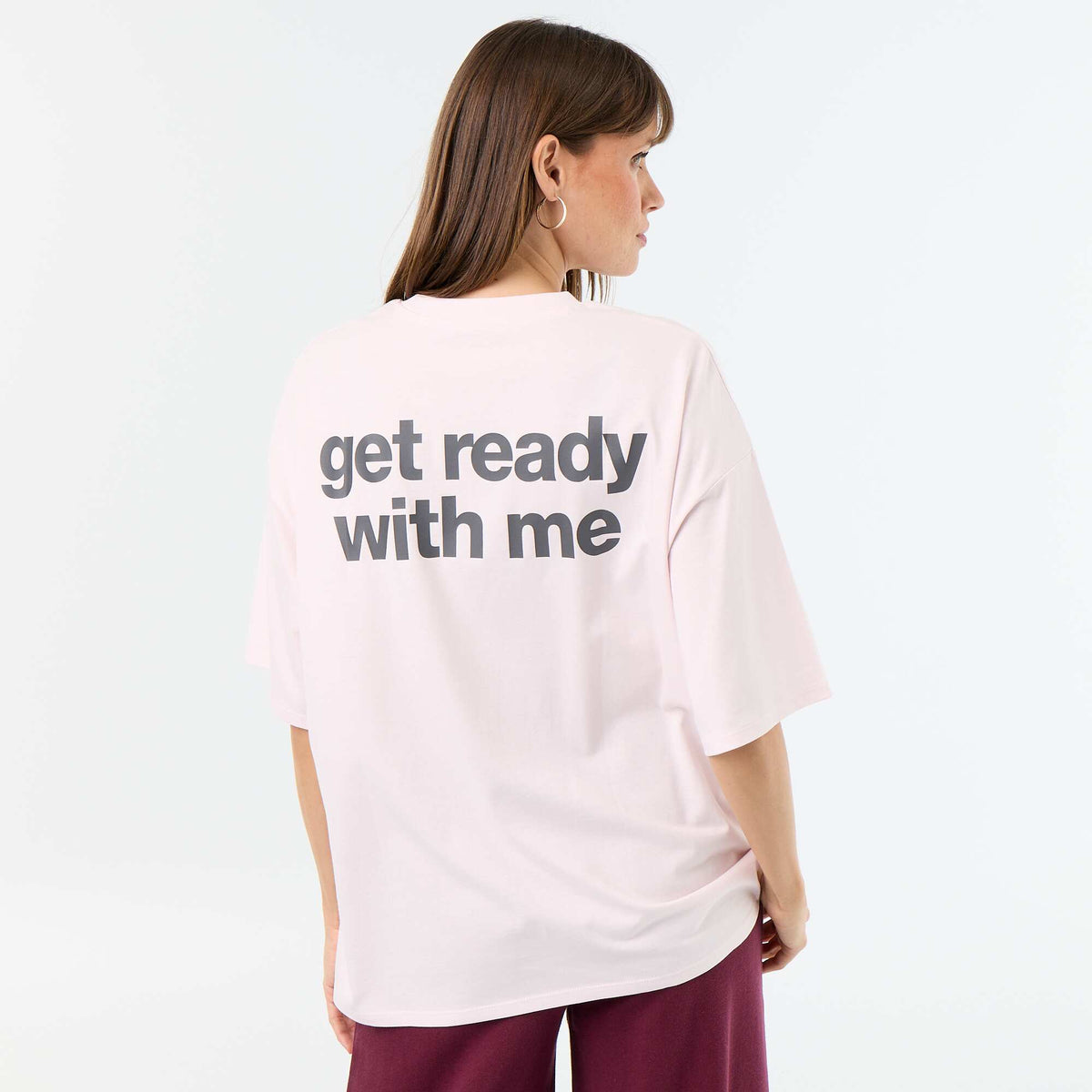 T-shirt oversize avec print au dos ROSE