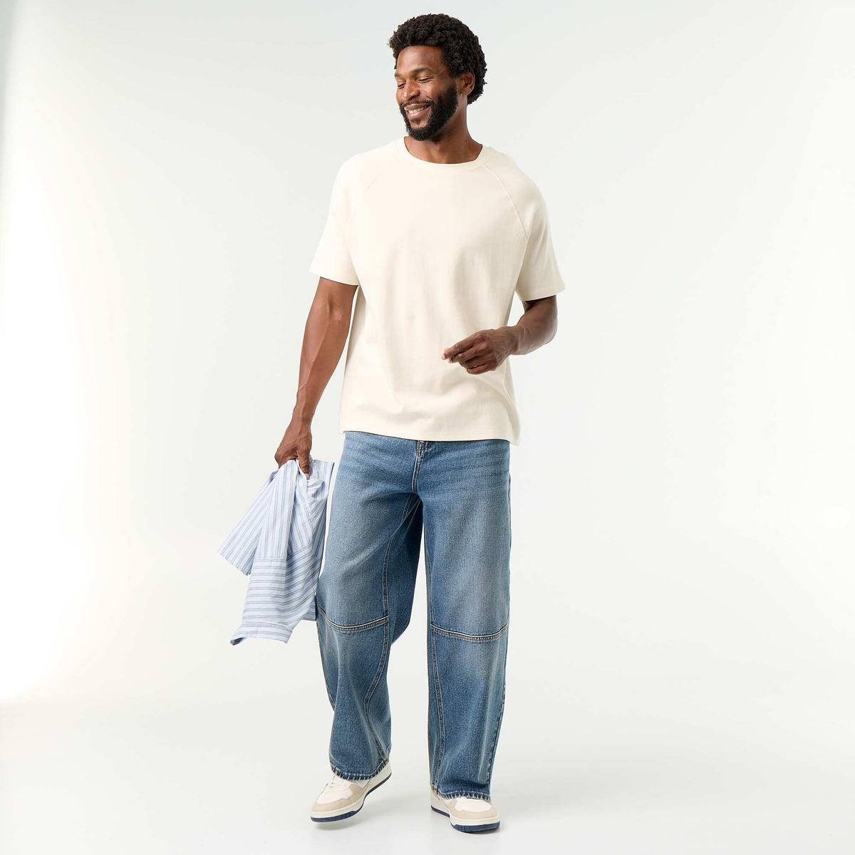 Jean coupe large / Loose fit à 5 poches BLEU