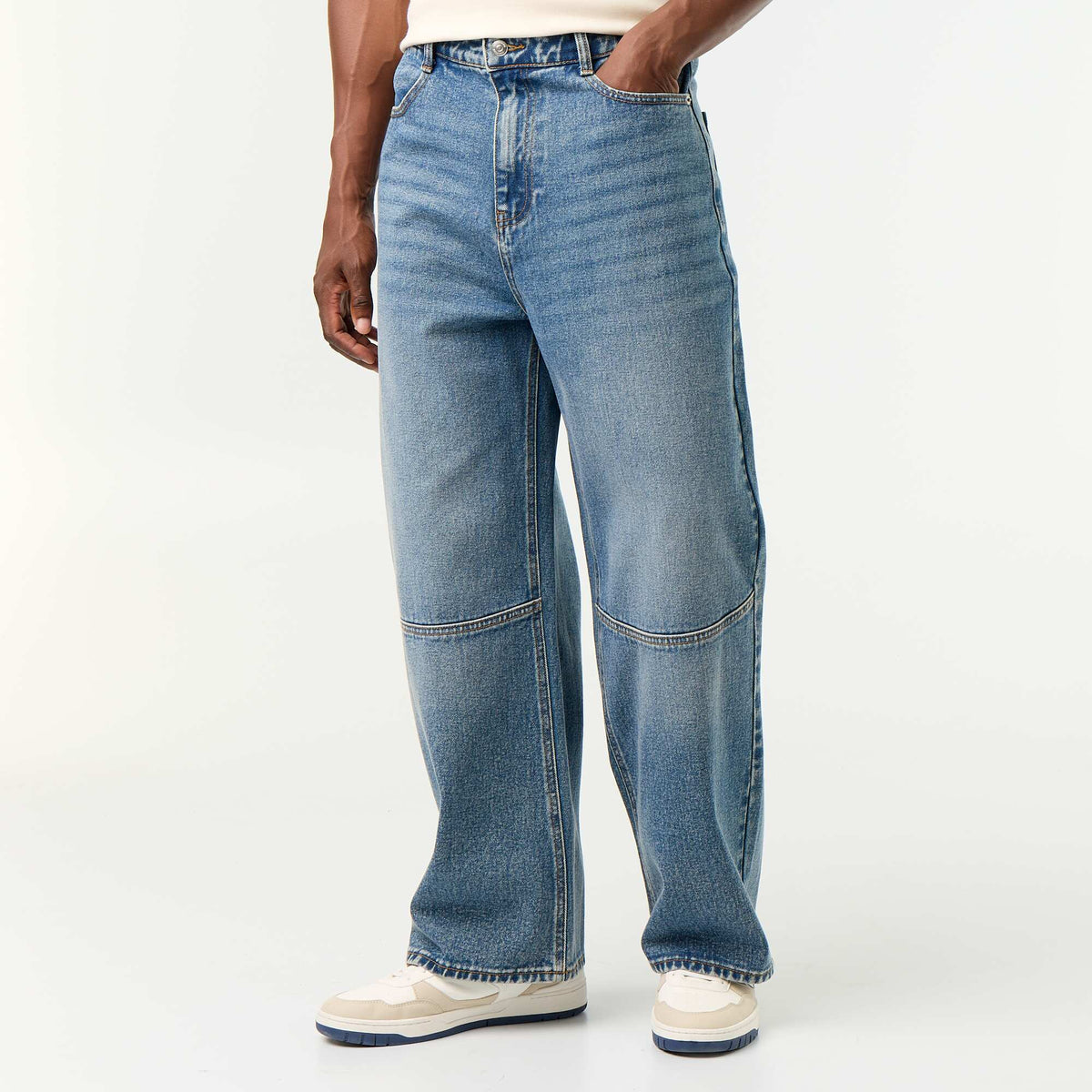 Jean coupe large / Loose fit à 5 poches BLEU