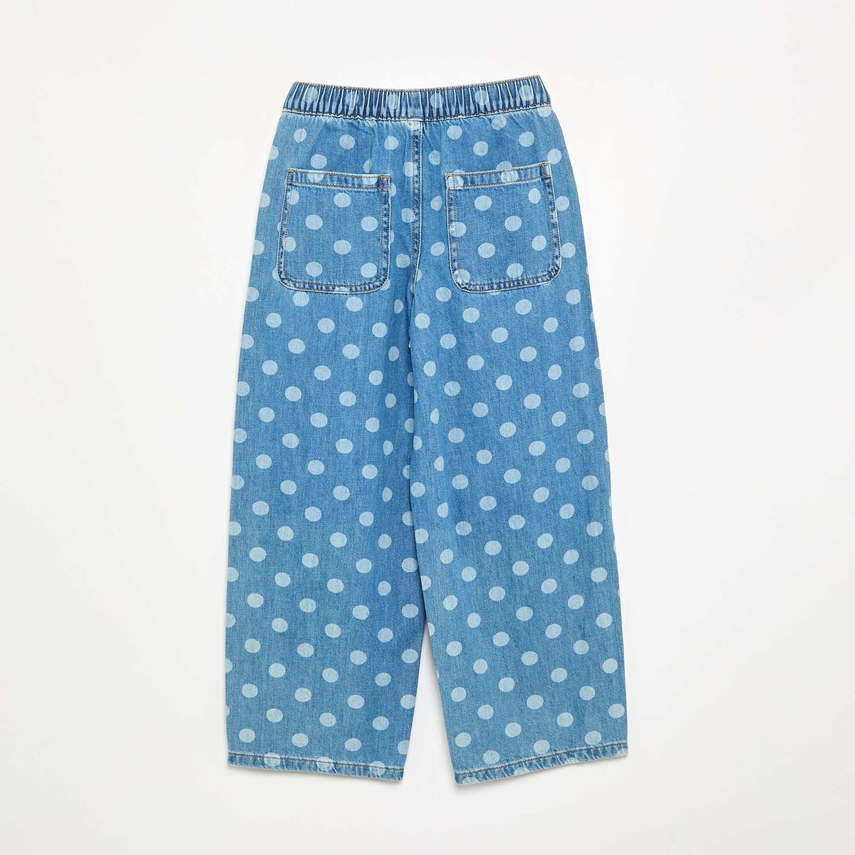 Denim forme barrel imprimé 'pois' BLEU