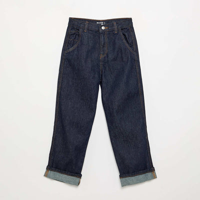 Denim coupe droite à 5 poches BLEU