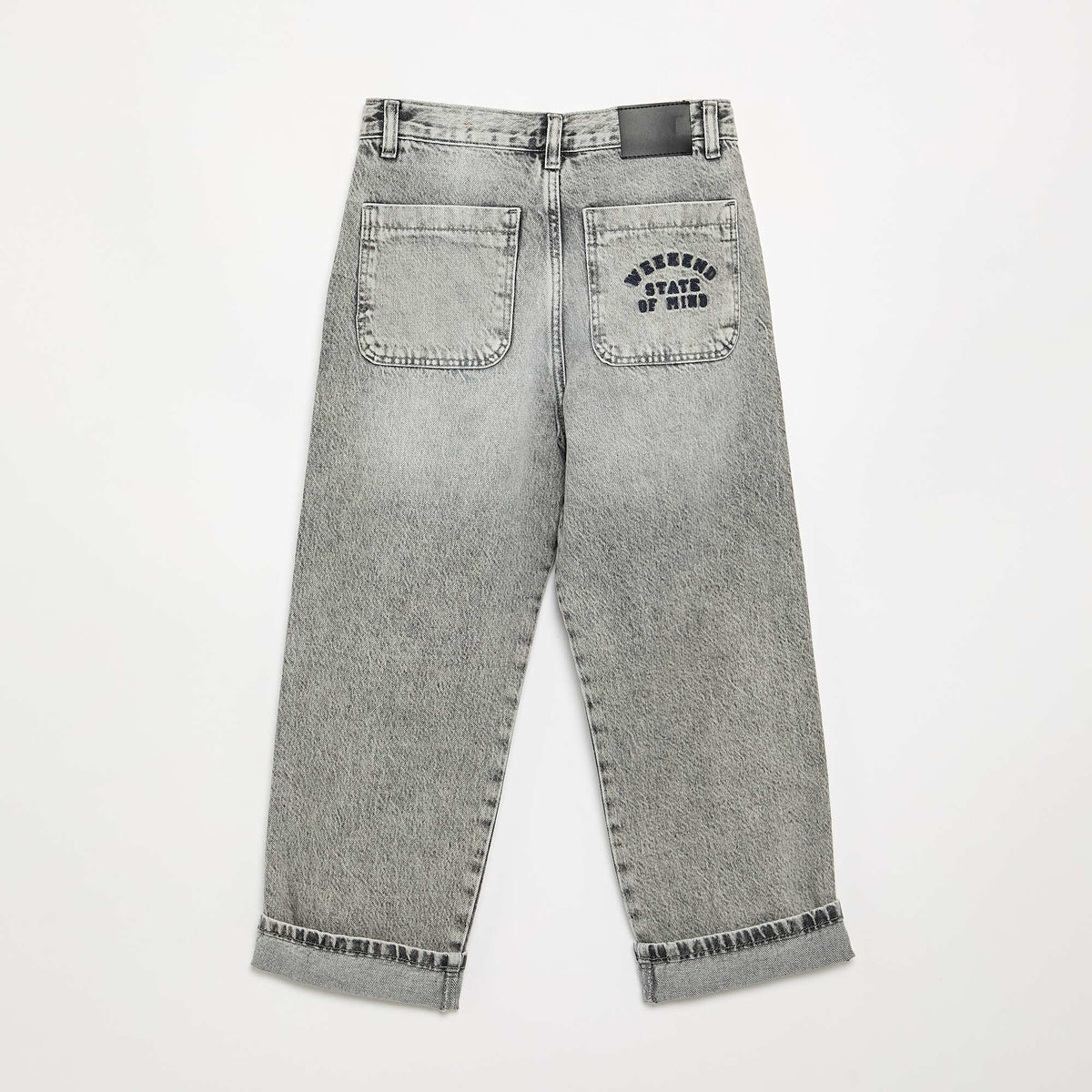 Denim coupe droite à 5 poches GRIS