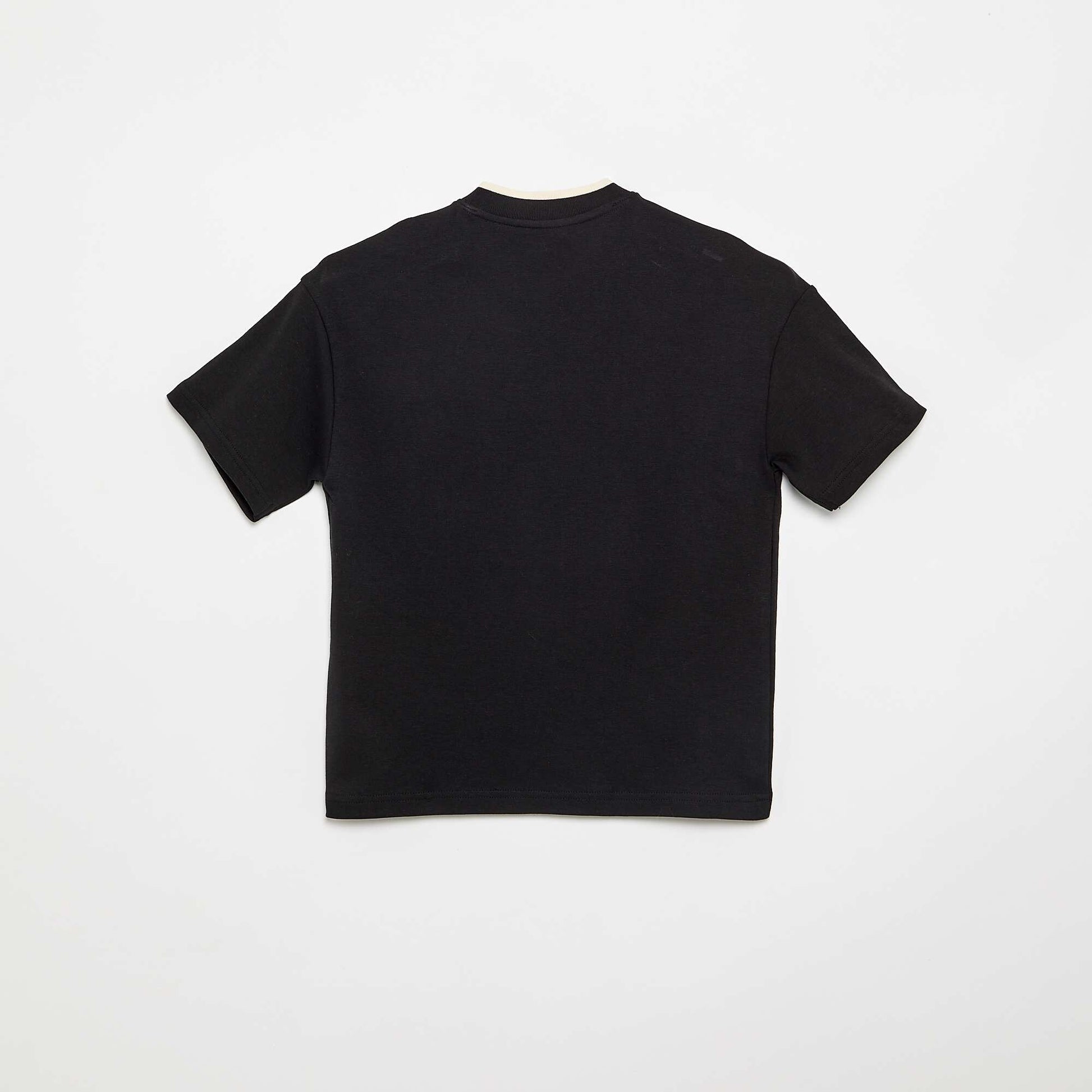 T-shirt à manches courtes et col en V NOIR