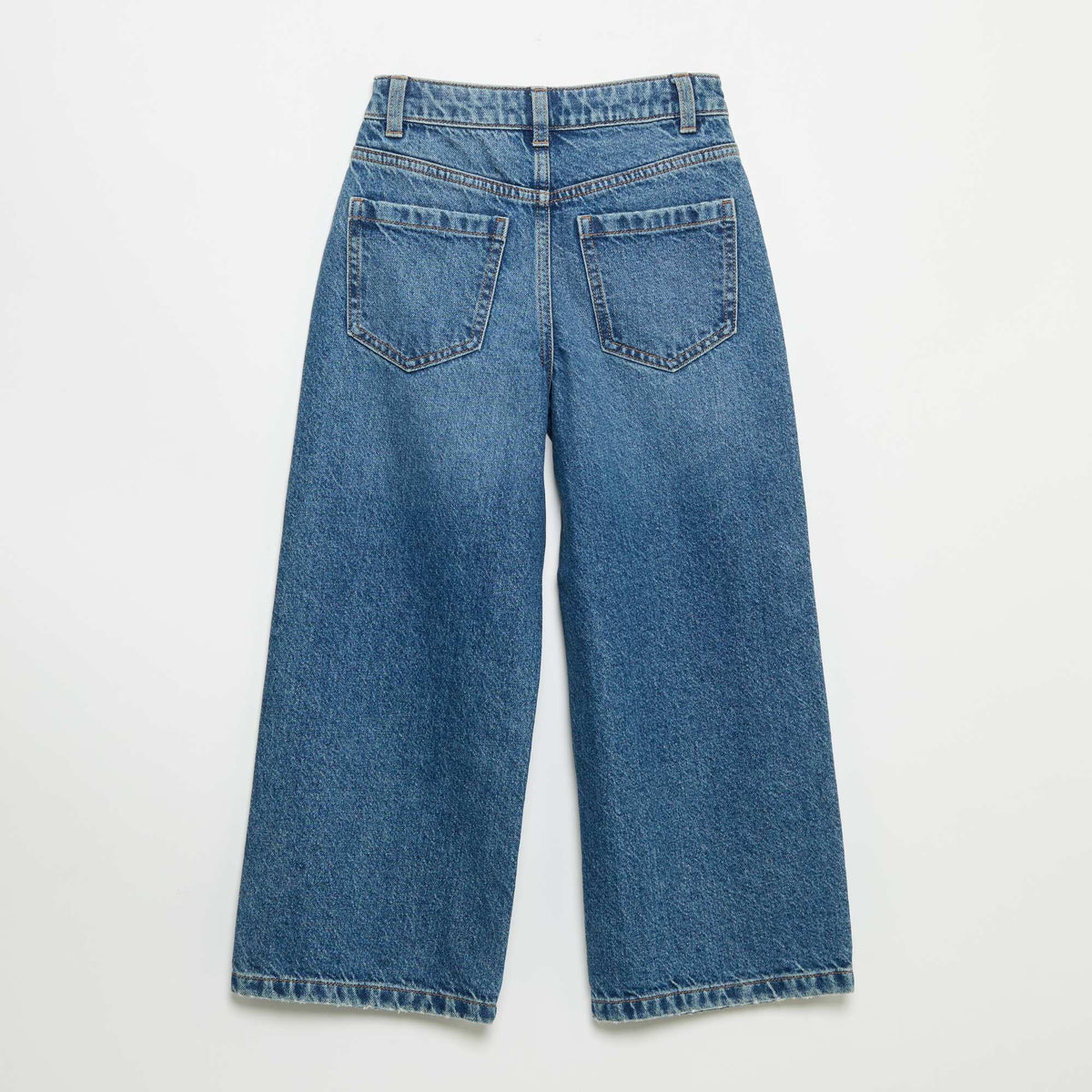 Pantalon wide leg avec broderies cœurs BLEU