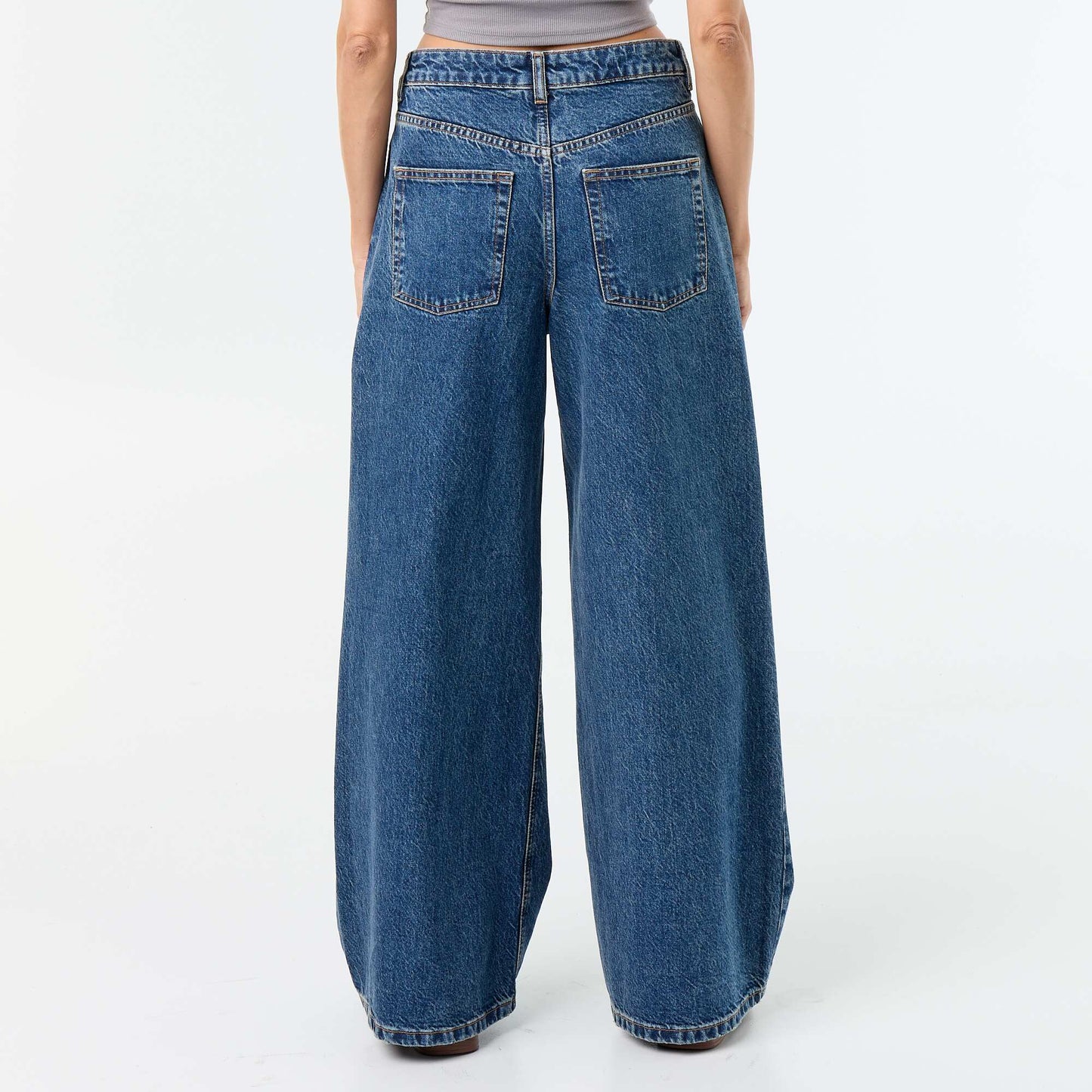Jean wide leg / coupe large à motif BLEU