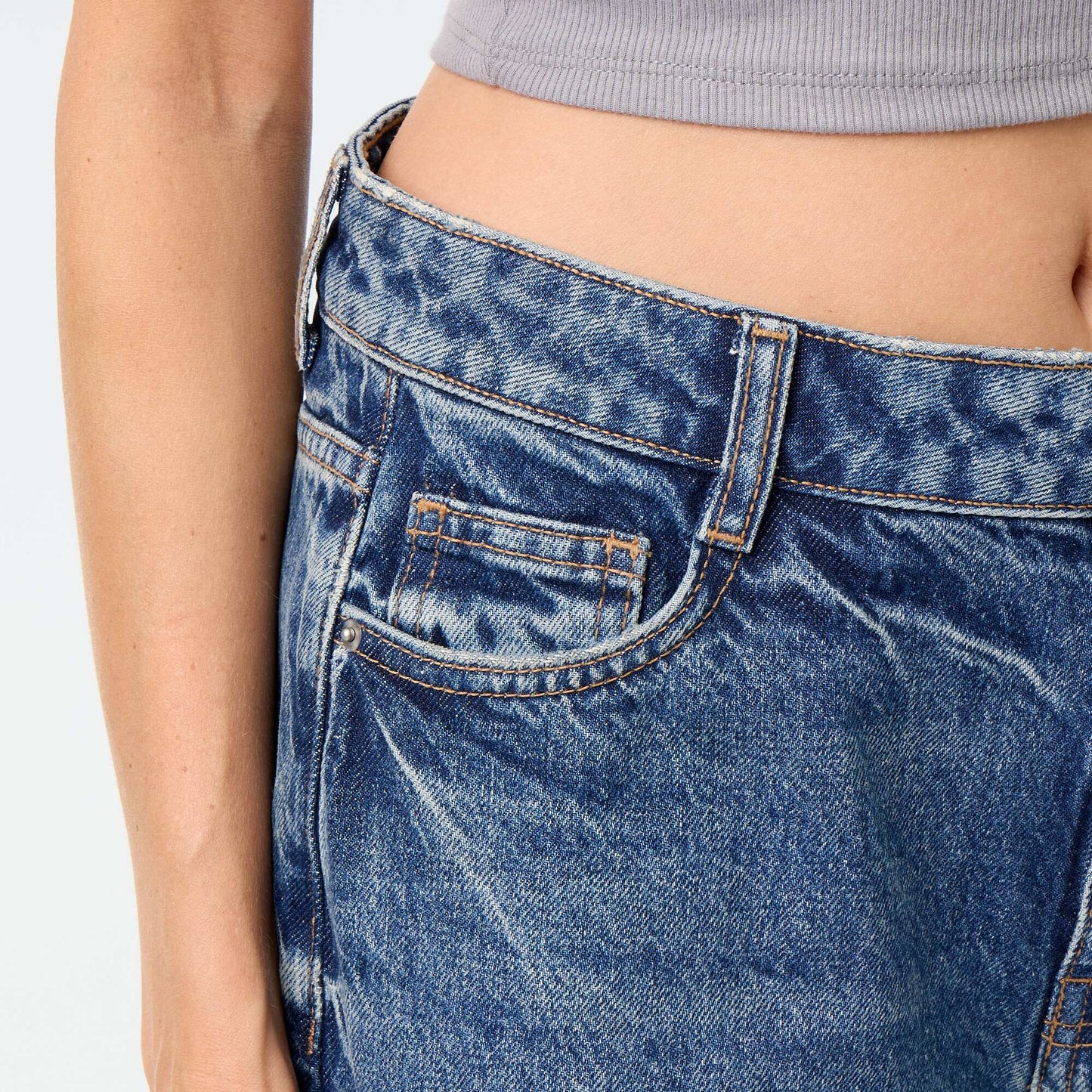 Jean wide leg / coupe large à motif BLEU