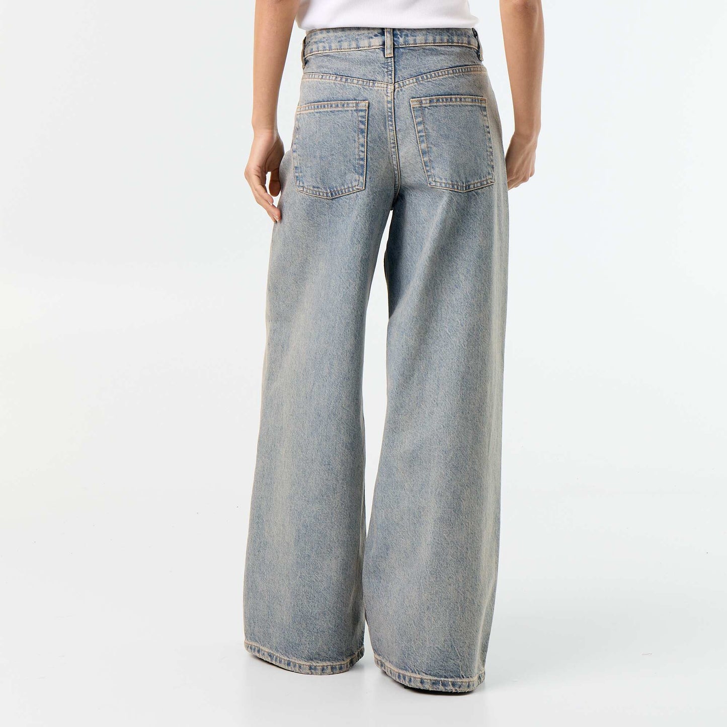 Jean wide leg / coupe large à motif BLEU