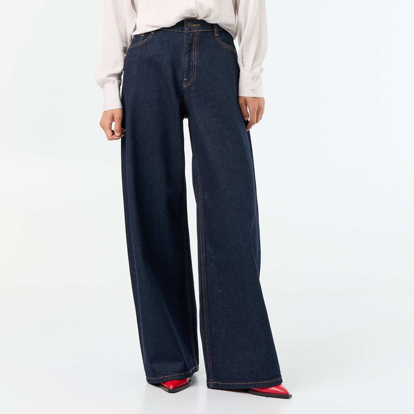Jean wide leg / coupe large à motif BLEU